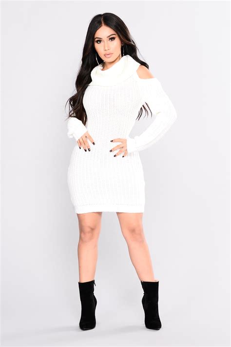 affordable off white sweater dresses
